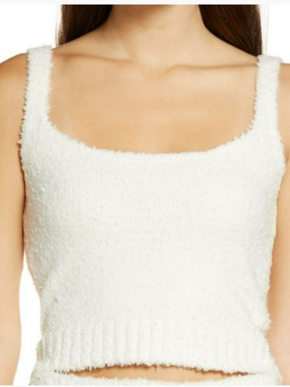Skims plush cropped tank white NWT